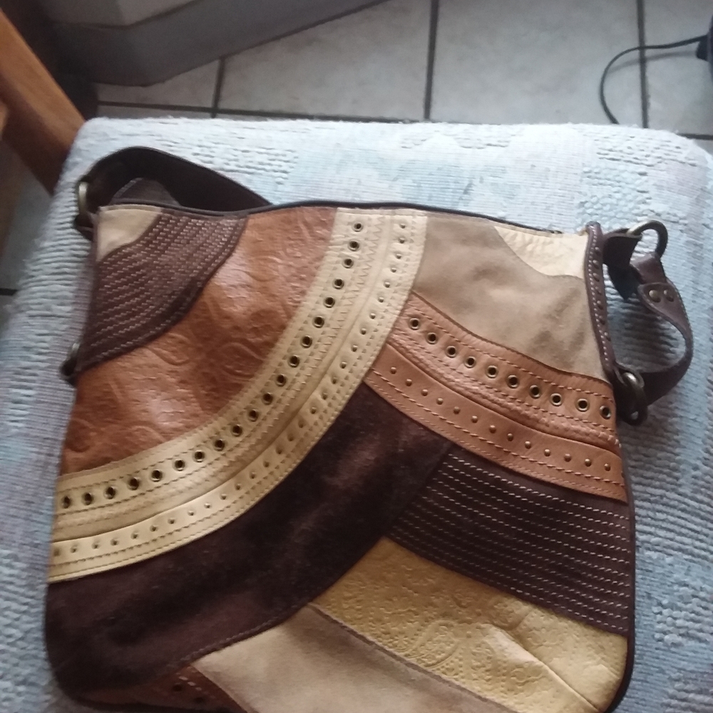 Fossil Leather Patchwork Crossbody - image 8